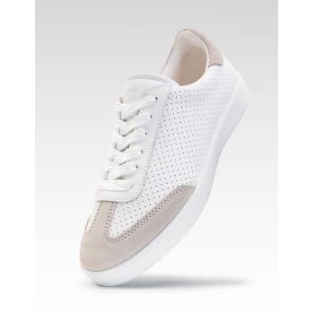 Anna Kern 7020 Suny Tanzsneaker Velour Beige-Weiß