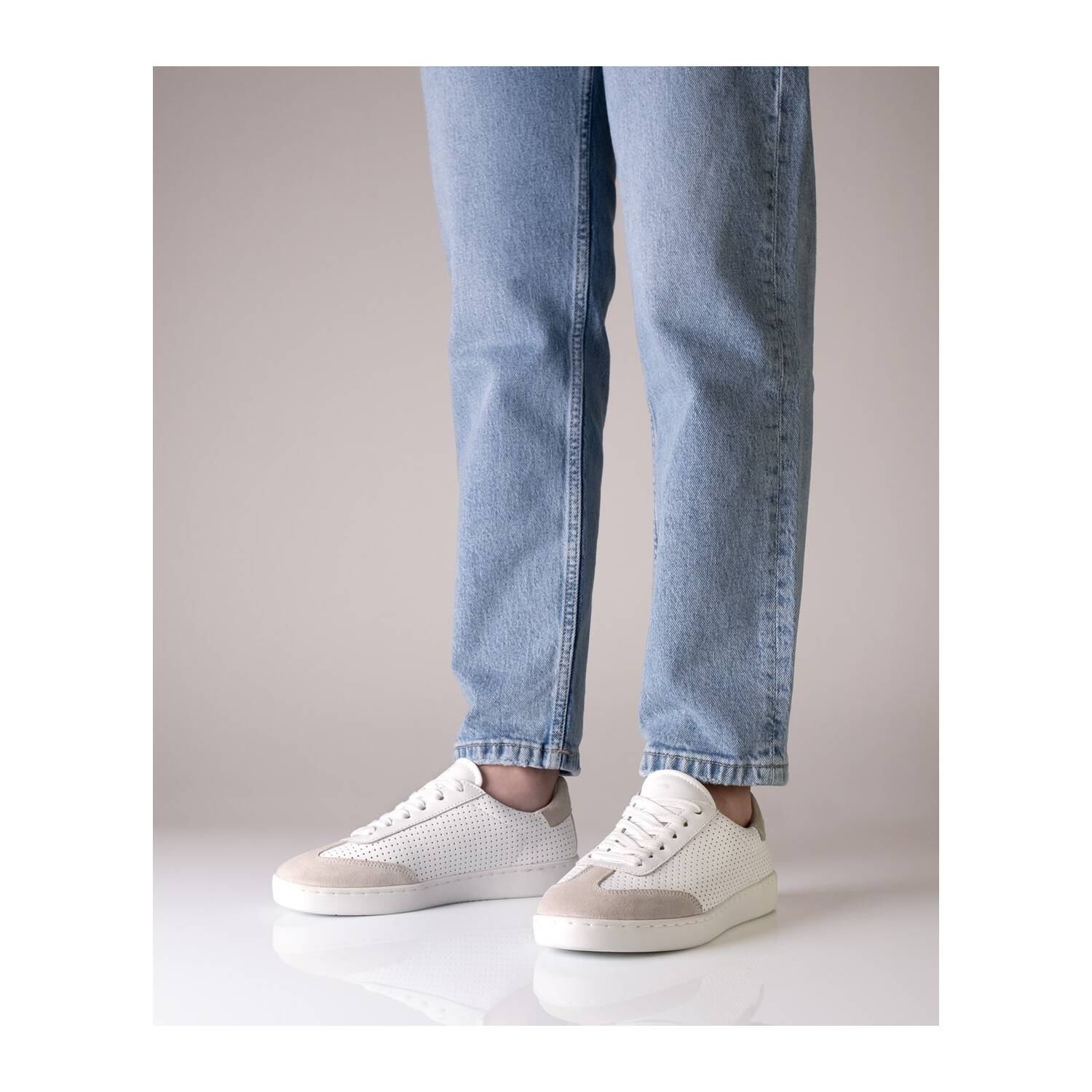 Anna Kern 7020 Suny Tanzsneaker Velour Beige-Weiß 4 = 36 2/3