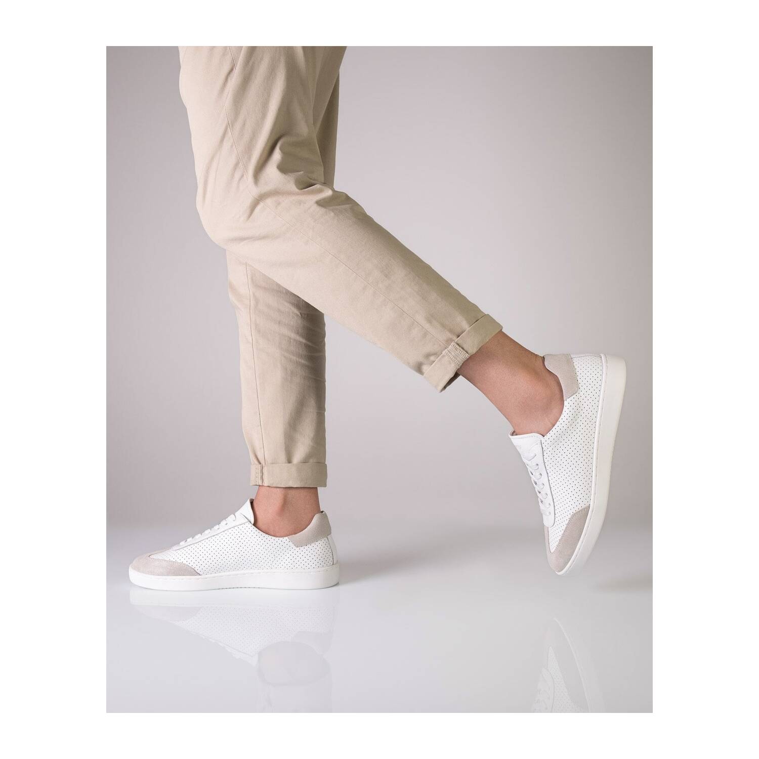 Anna Kern 7420 Suny Herren Tanzsneaker Beige-Weiß