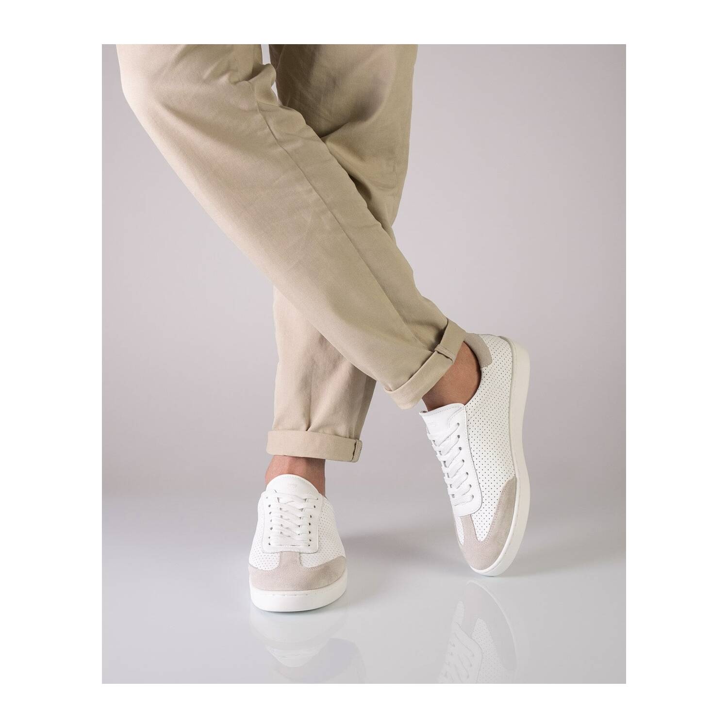 Anna Kern 7420 Suny Herren Tanzsneaker Beige-Weiß