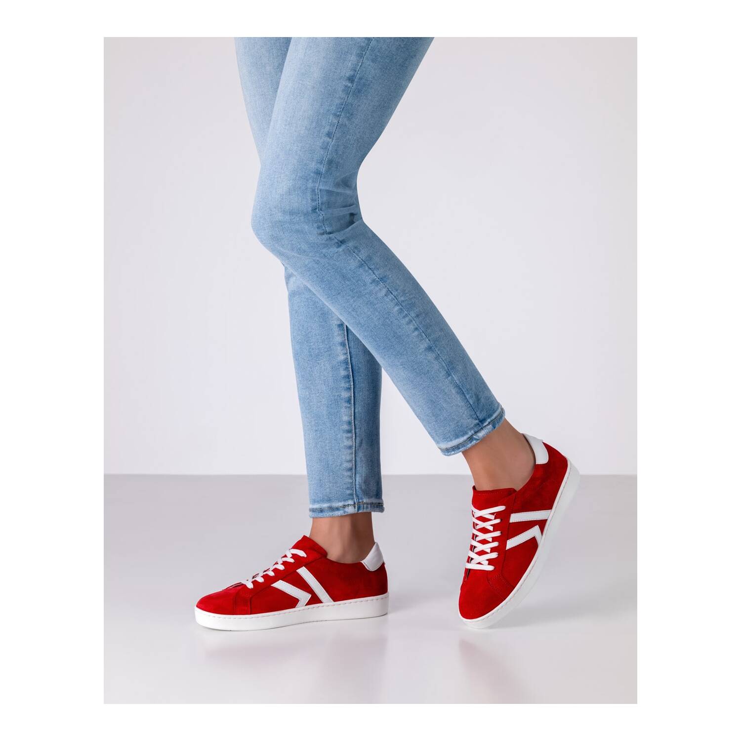 Werner Kern Darcey Damen Tanzsneaker Rot-Weiß 6 = 39 1/3