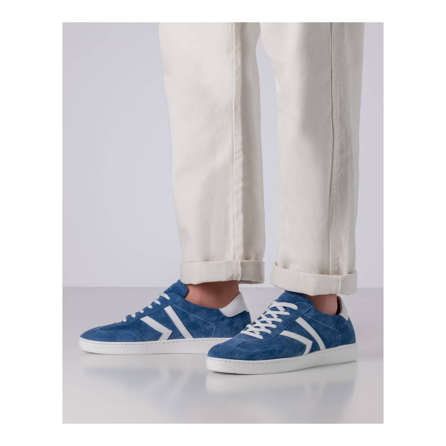 Werner Kern Salerno 28074 Comfort in Jeansblau Velourleder